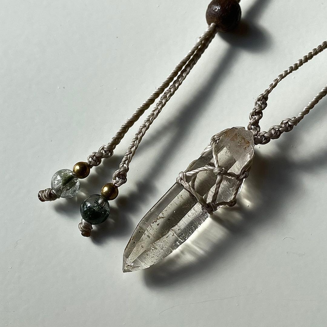 ヒマラヤ水晶 ガネッシュヒマール ＊ ハンドメイド マクラメネックレス 59