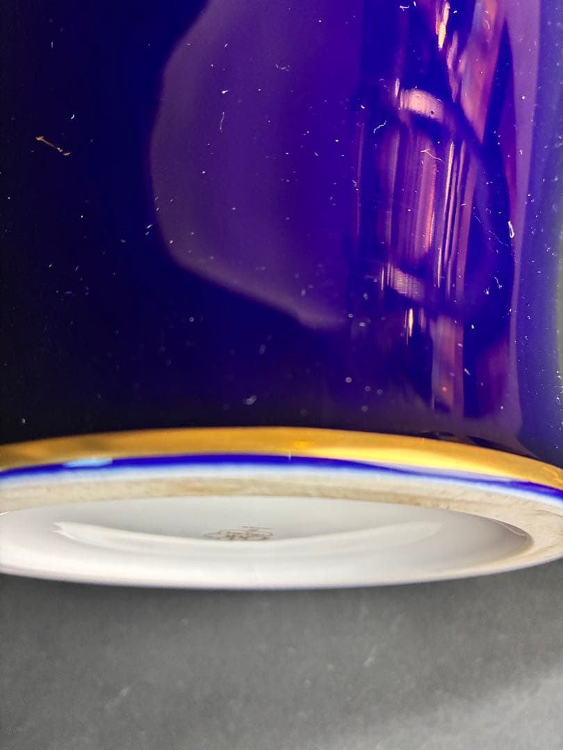 大倉陶園 花瓶 瑠璃金蝕葡萄 36cm OKURA CHINA 箱付 自宅保管