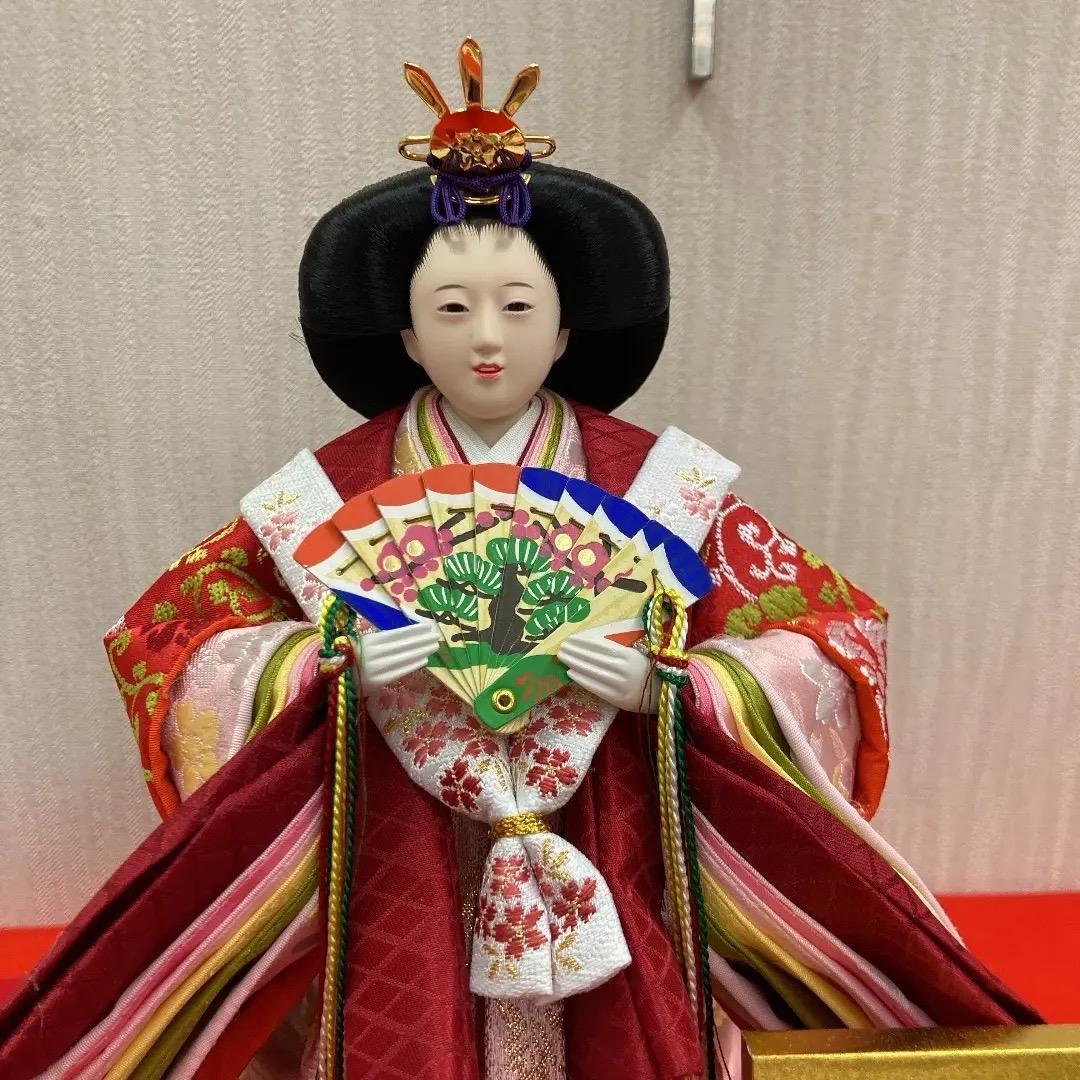 K8 親王ケース　オルゴールつき　立ち雛　アクリルケース　巾48㎝位 雛ケース