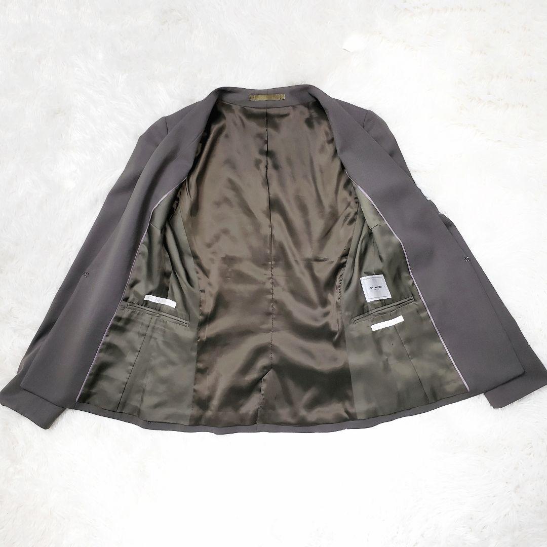 東條灯夏 LES MUSE ノーカラーパンツスーツセットアップ 洗える 3