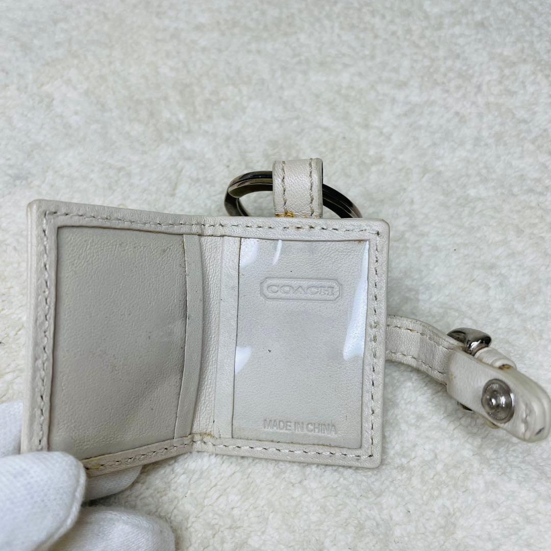 COACH コーチ 手帳型 チャーム フォトフレーム キーリング 白 y2k