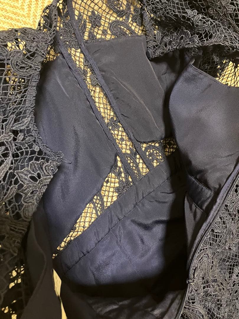 Self-Portrait レースパフスリーブミディ　ドレス　ワンピース　結婚式