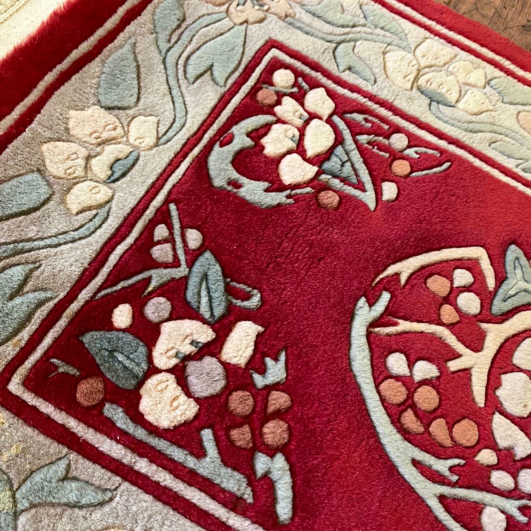 昭和レトロ ヴィンテージ 段通 フリンジ 玄関マット アクセント ラグ