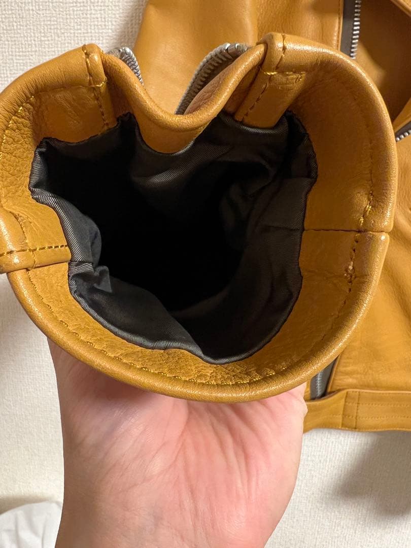 addict clothesライダースAD-03イエロー 34 ルイスレザー