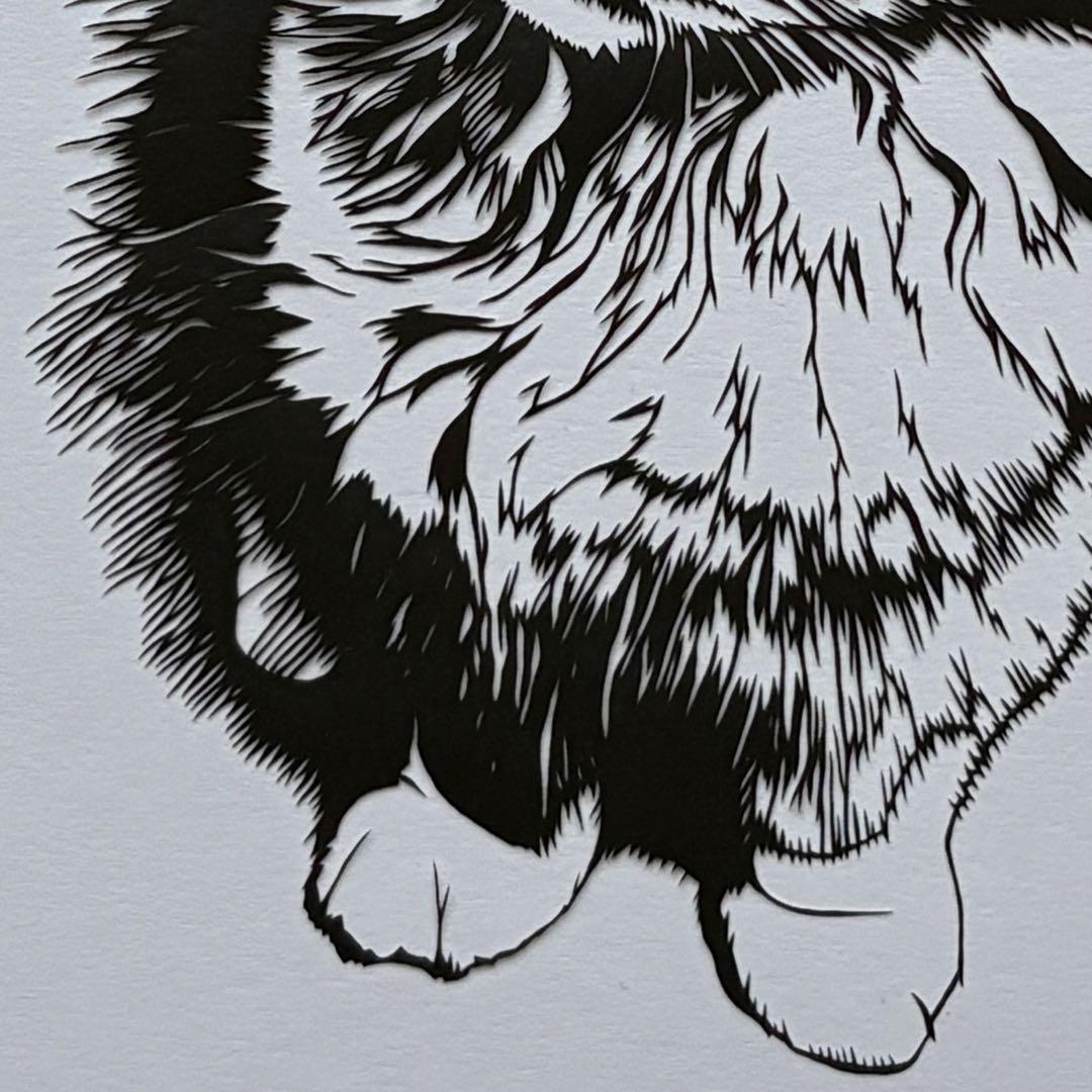 ス*ル様 【原画】切り絵『スコティッシュフォールド』　アート　絵画　額縁　猫　イ