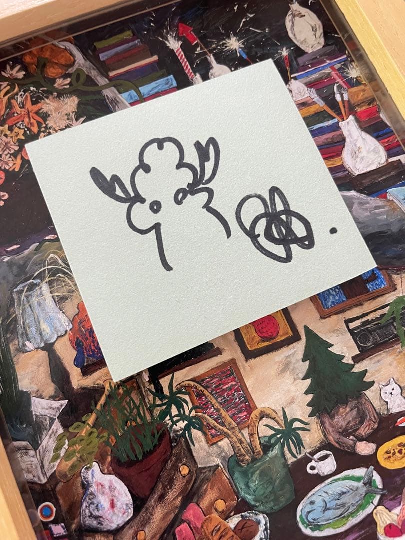 平子雄一 手書きスケッチ 額装付き