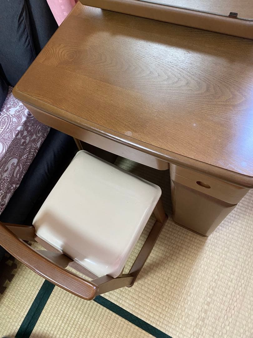 家具(ブラウン)一面鏡ドレッサー