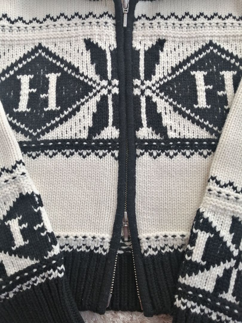 トップス herlipto H Nordic Knit Zip Jacket