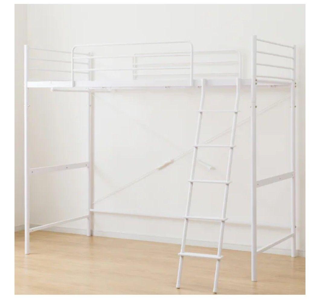 ニトリホワイト ロフトベッド スチール製