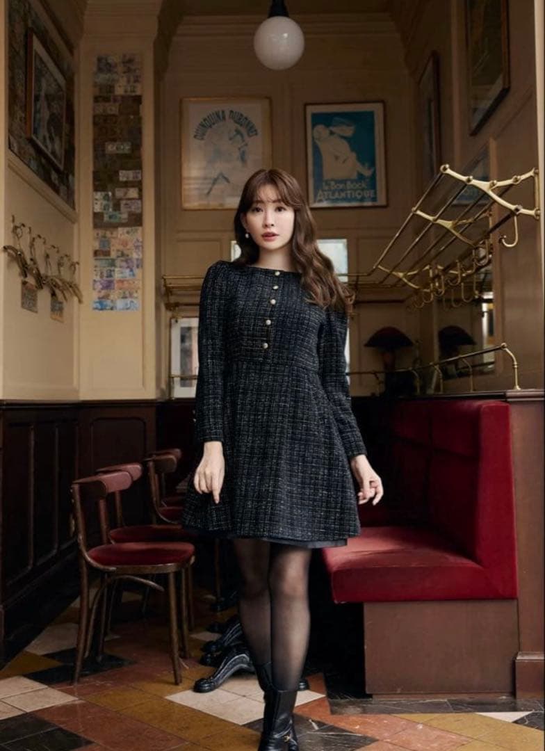Herlipto Mondrian Tweed Mini Dress Sサイズ