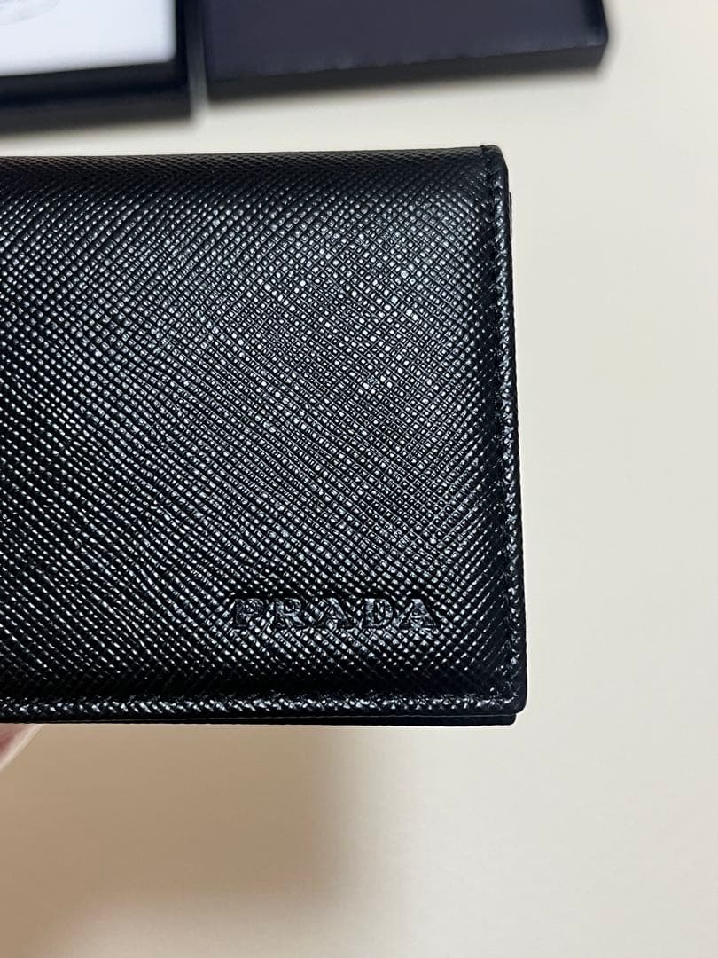【新品・超美品】PRADA ブラックレザー ケース、カードケース☆箱付き☆