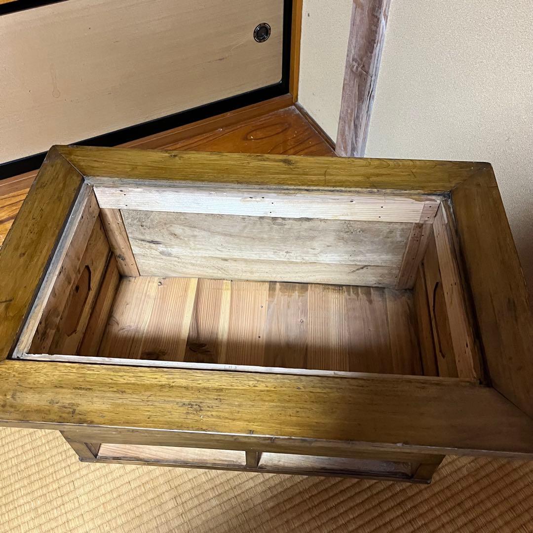 ヴィンテージ　長火鉢　引き出し二口　シンプル