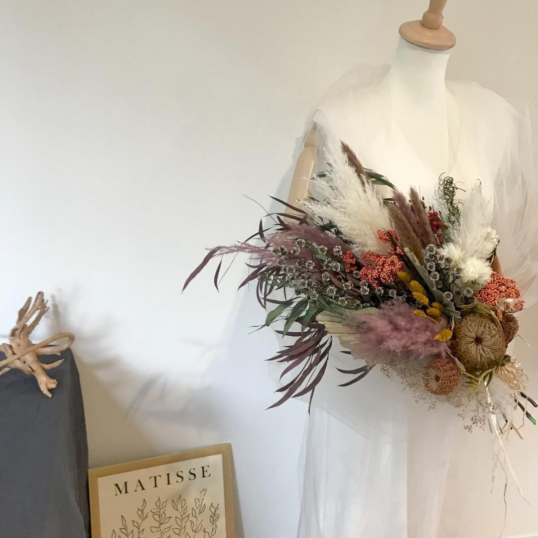 約60cm・ブリックオレンジのワイルドロングスワッグ　ふっくら LLタイプ