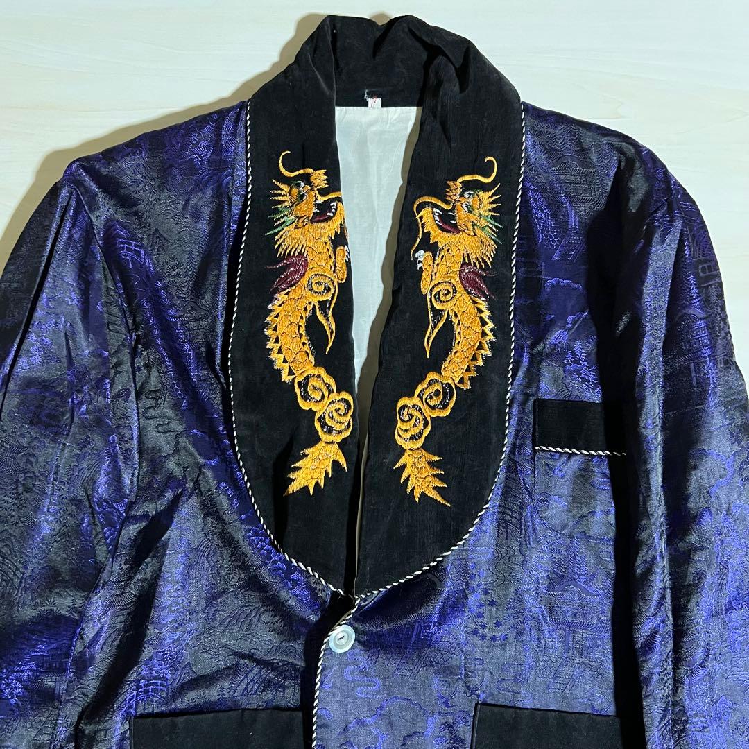 50s ビンテージ スーベニア ジャケット ガウン スカガウン スモーキング 龍