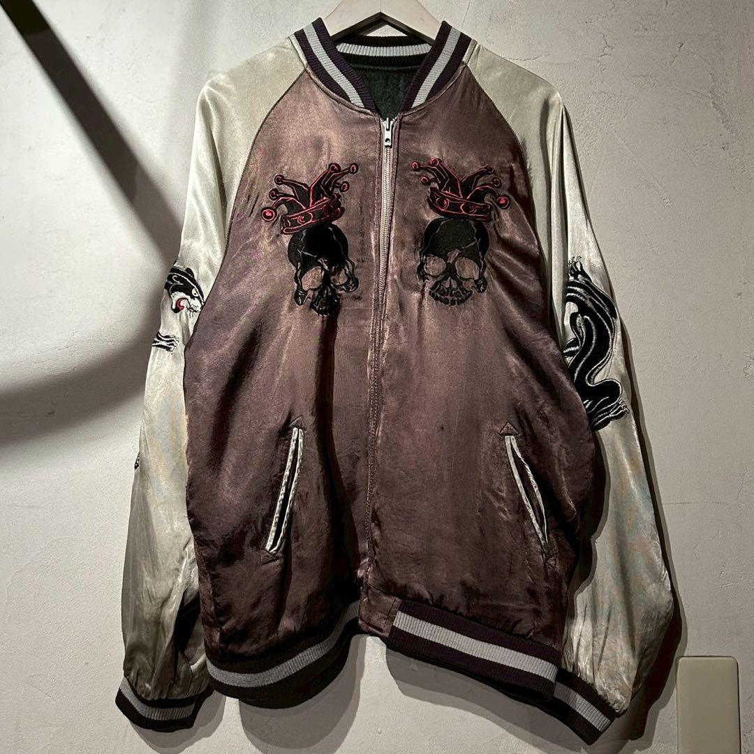 BackStreetCrawler リバーシブルスカジャン スカル×ダイス柄XL