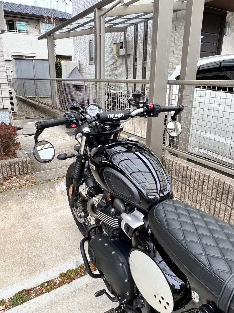 トライアンフ 純正バーエンドミラー