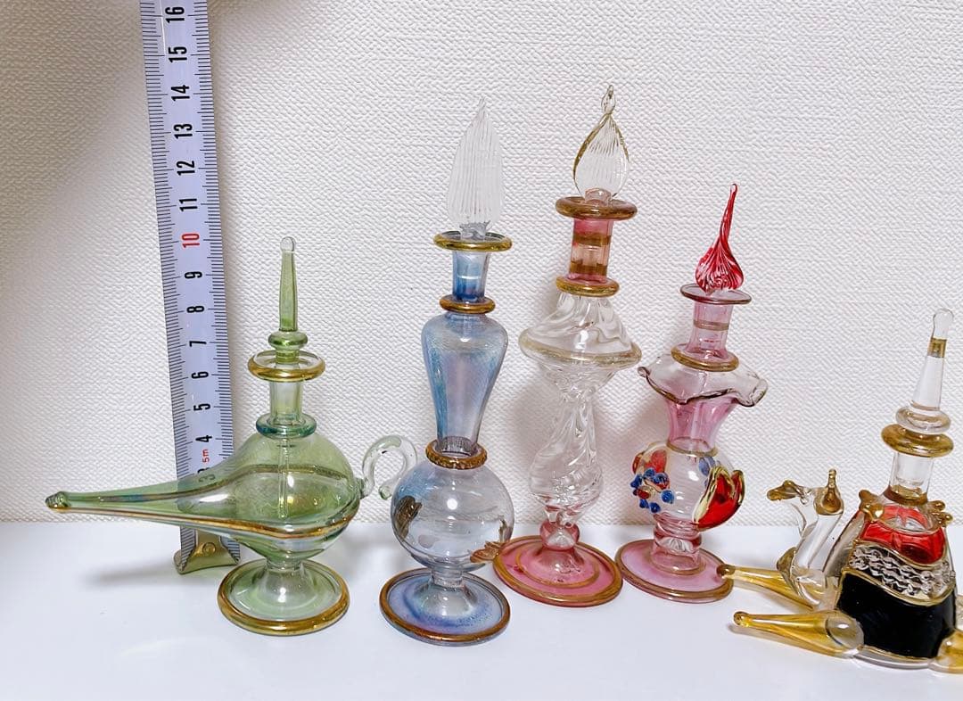 エジプト香水瓶　ガラス5点セット