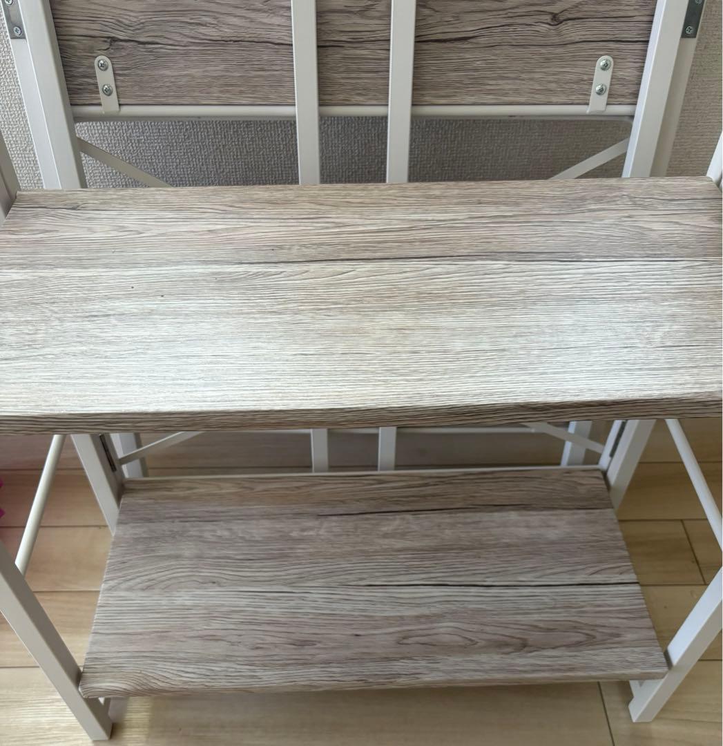 2個組 幅60 奥行28 高さ71cm 本棚 折りたたみラック アイボリー