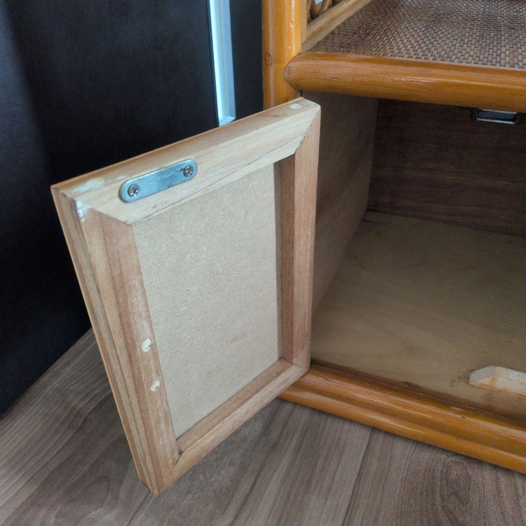 希少レア！ ラタン 収納棚 籐製 キャビネット 送料込