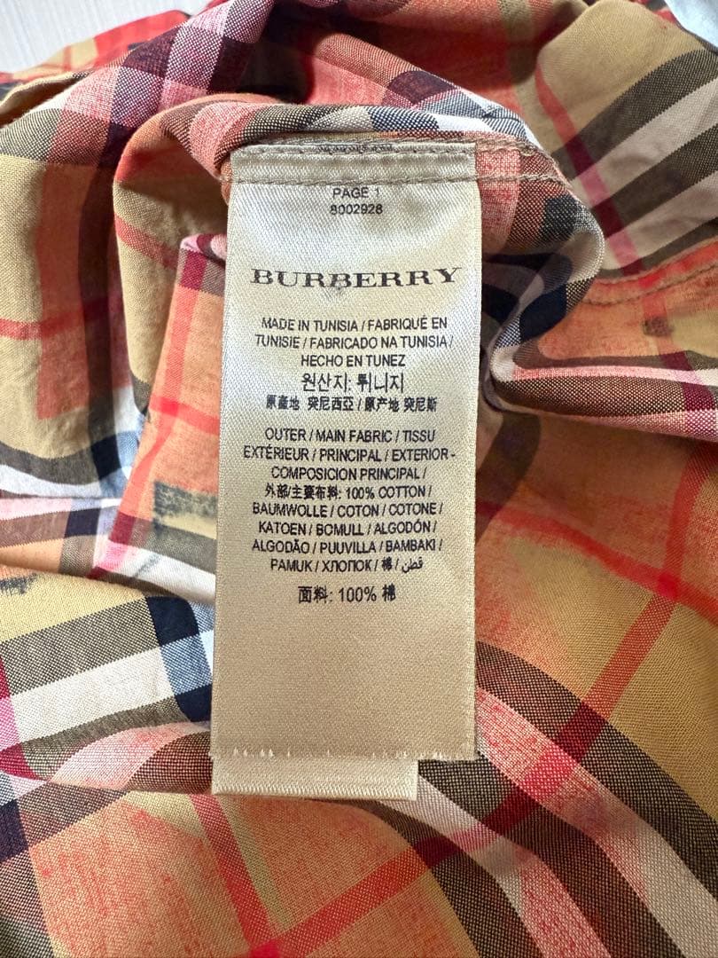極美品 BURBERRY 総柄グラフィック プリント ノバチェック 長袖シャツ