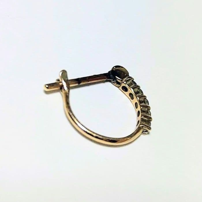 K10YG ダイヤモンドハーフエタニティフープピアス 0.1ct