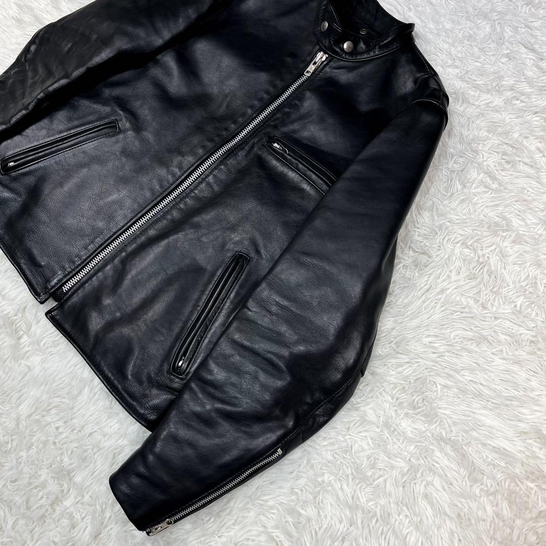 美品 バンソン 希少タイプD レザージャケット 裏地キルティング ロゴ総柄