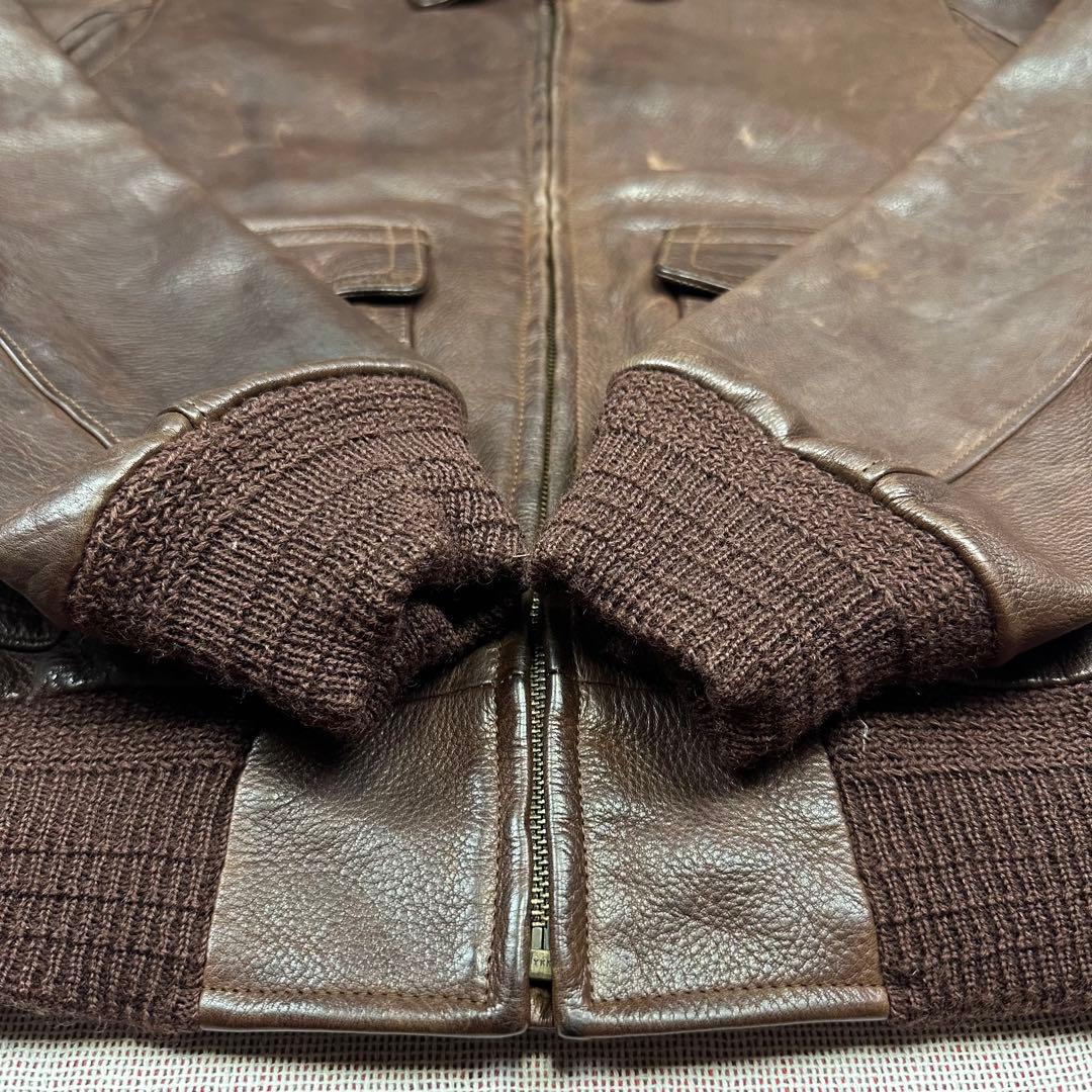 名作 ラルフローレン A2レザージャケット ブラウン フライトジャケット 90s