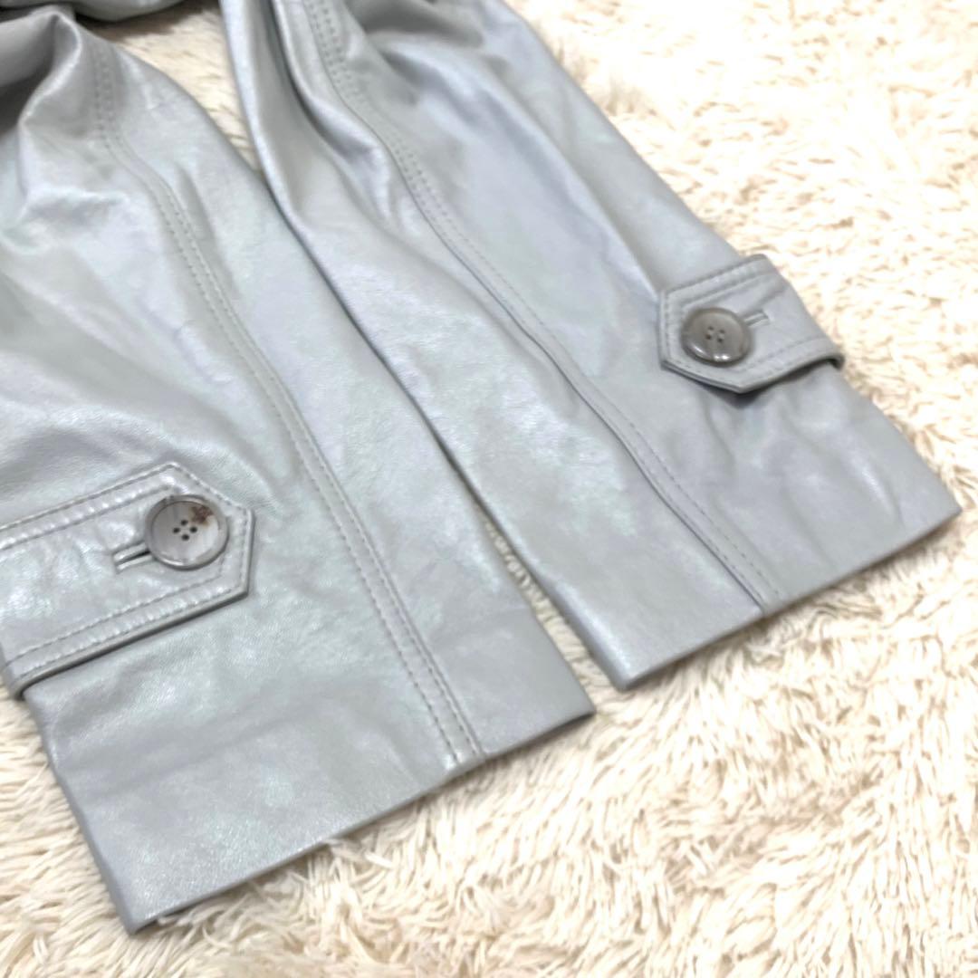 FERRARA ITALY ✨希少 良品✨ レザー トレンチコート グレー