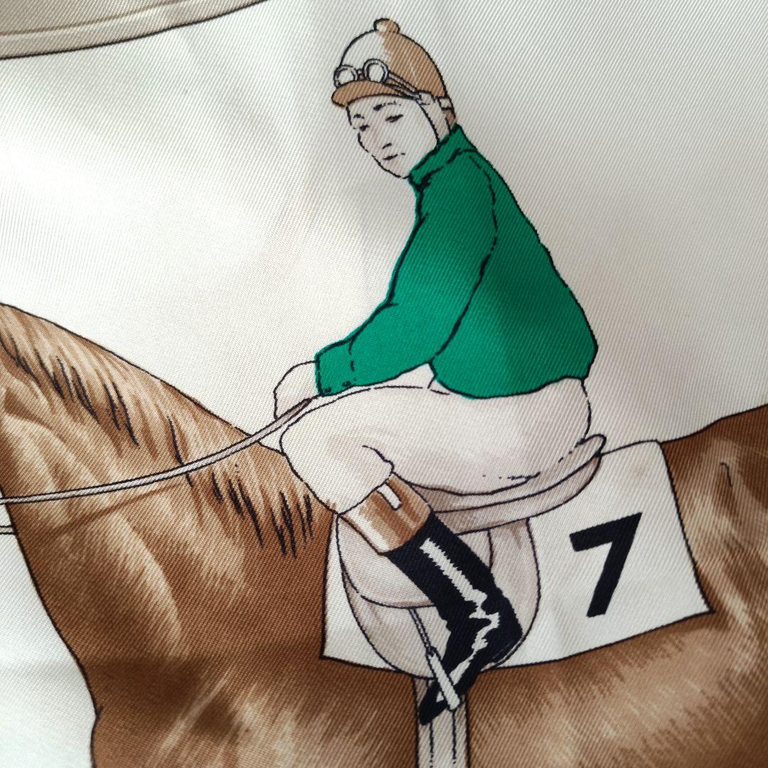 CELINE セリーヌ シルクスカーフ 大判 イタリア製 ジョッキー 馬柄