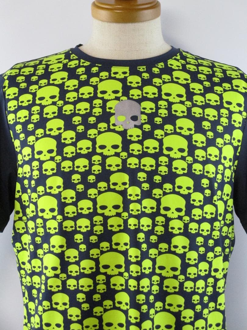 【ハイドロゲン・テニス】マルチアイコン・テックＴシャツ★L★ネイビー×イエロー