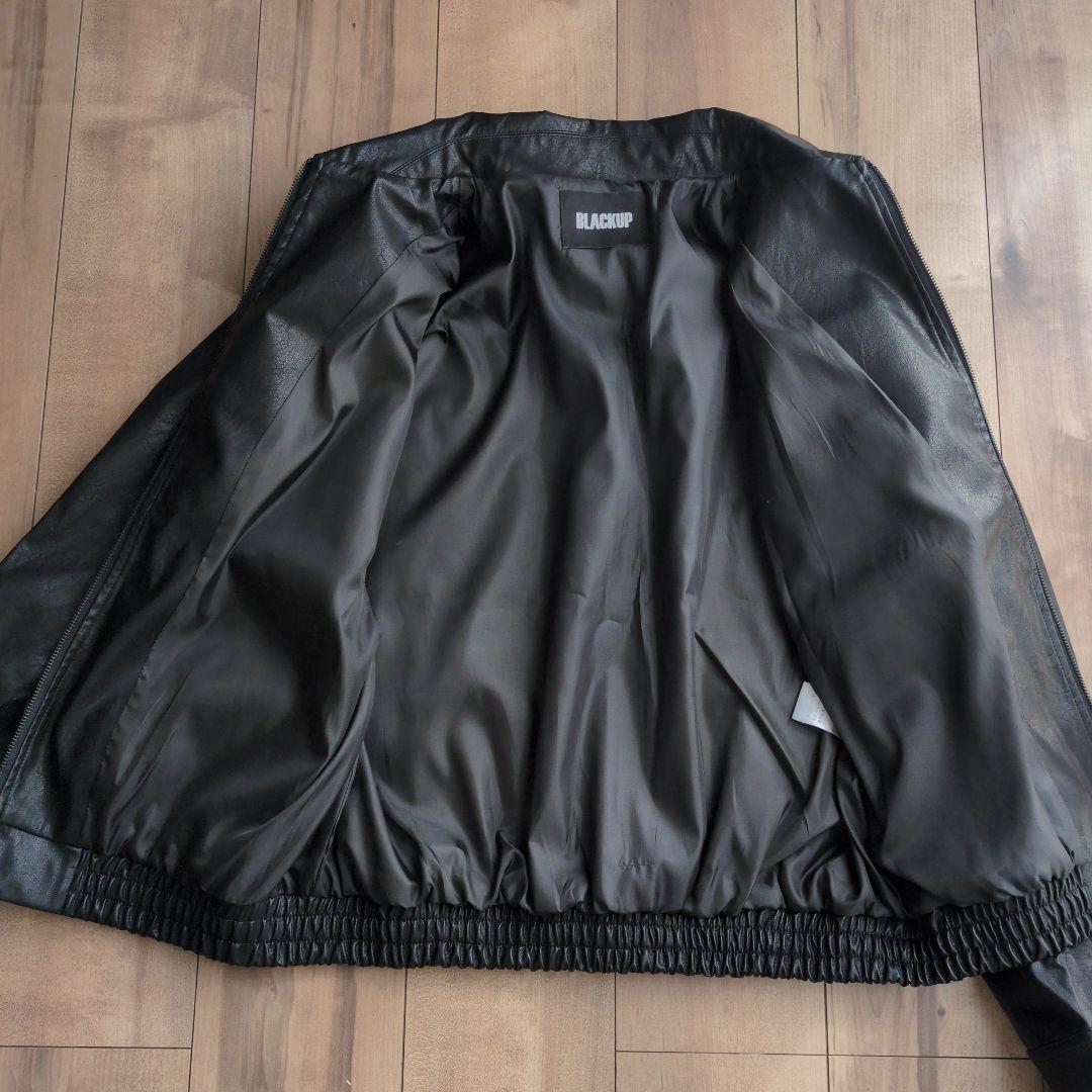 ブラックアップ BLACKUP フェイクレザージャケット ブラック F