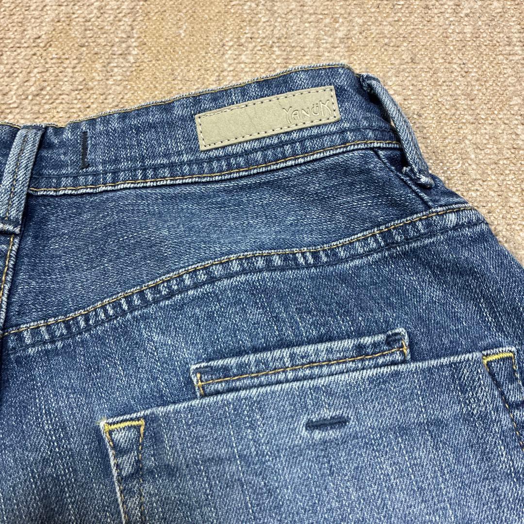 【美品】YANUK ヤヌークJOANルーズストレート 25 FVB 股下65