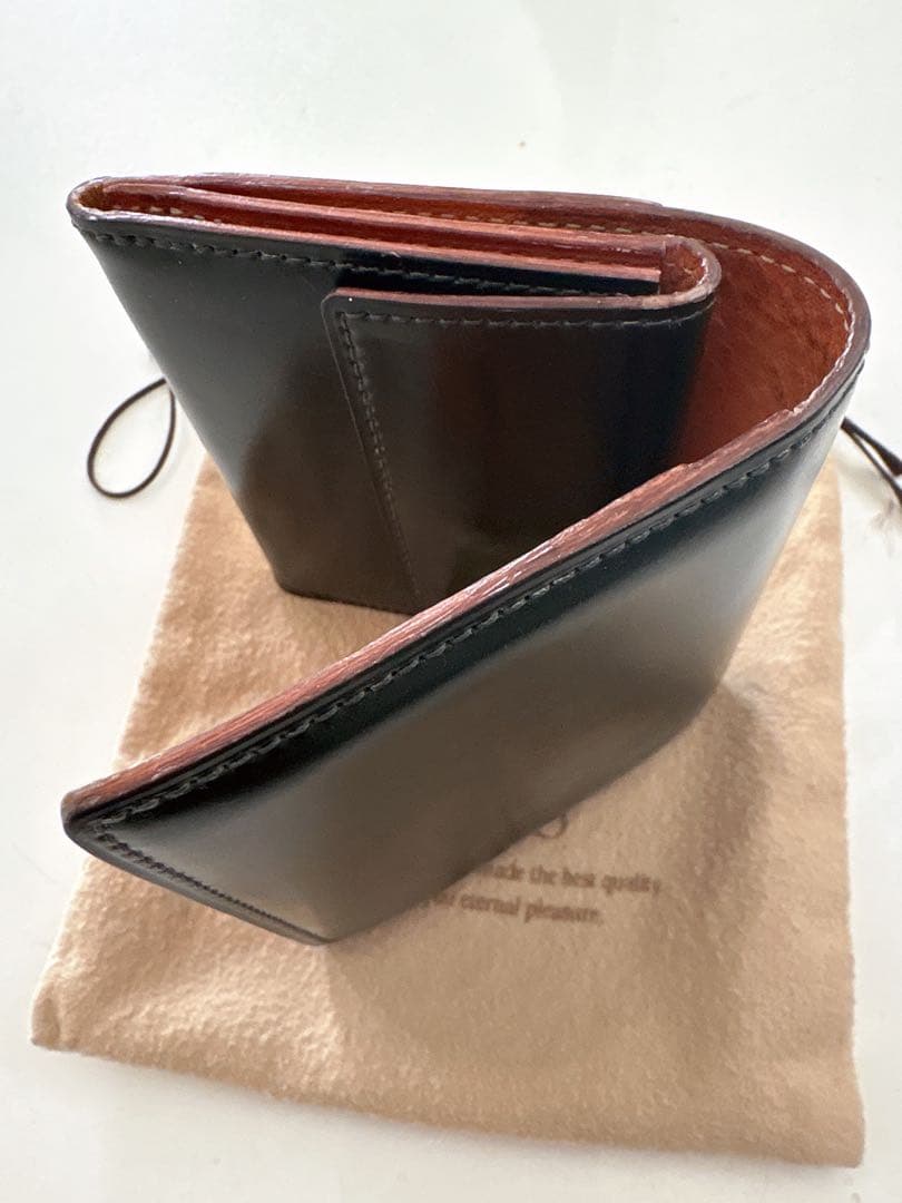 GANZO 六本木限定 シェルコードバン クロスマチ グリーン コンパクト