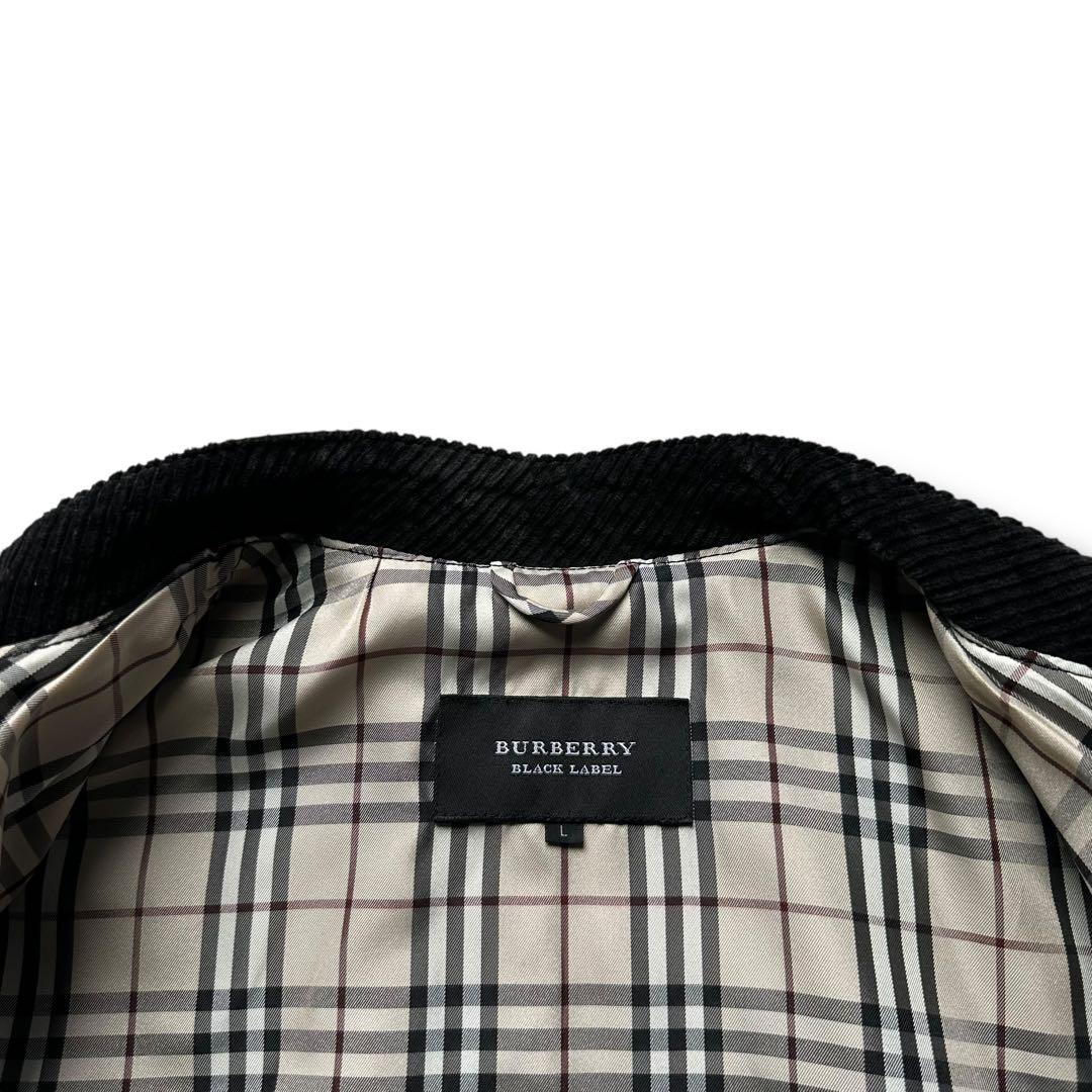 未使用級 バーバリーブラックレーベル ライダース メガチェック 羊革 L 黒