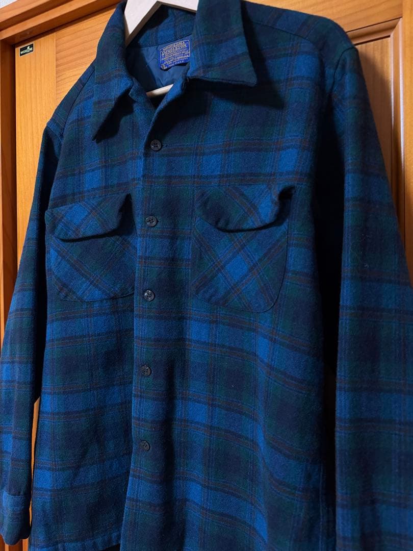K*U様 70S Pendleton ウールシャツ 青黒チェック