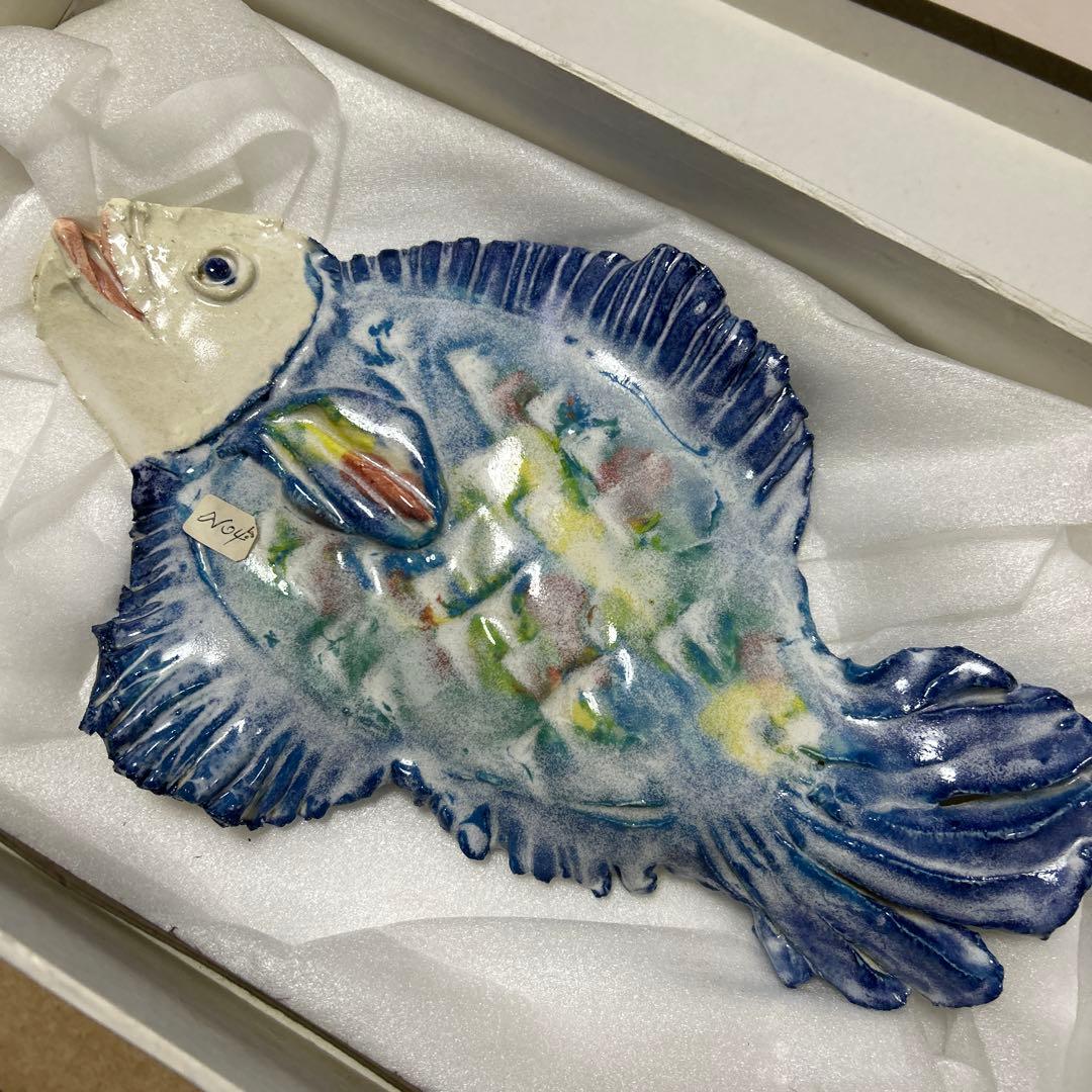 魚　壁掛け　陶板　カラフル　熱帯魚　レア　レトロ　4点まとめて