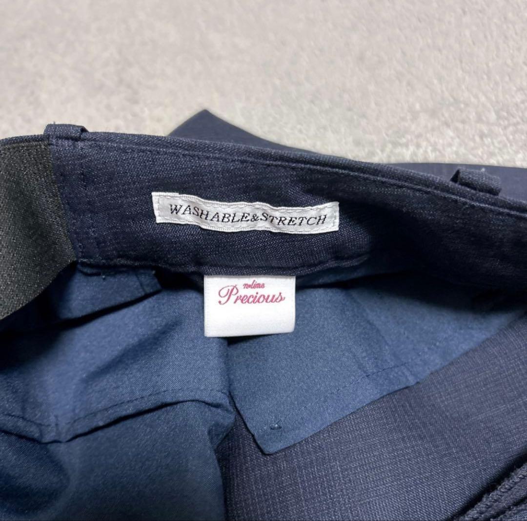 青山 ネイビー チェック柄 レディースビジネスパンツスーツ上下セット