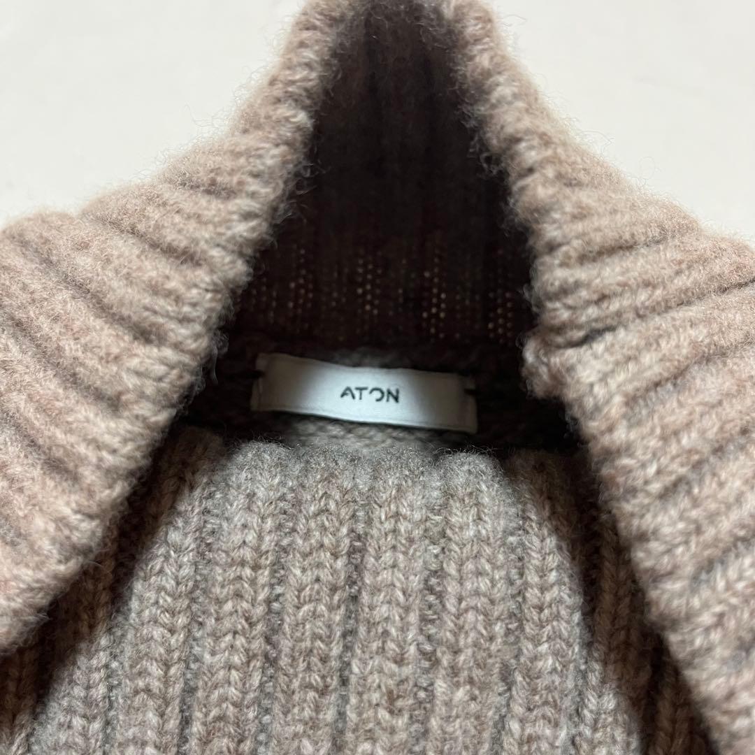 ア*キ様 『美品』ATON エイトン　ラムウール ハイネックニットセーター　　2