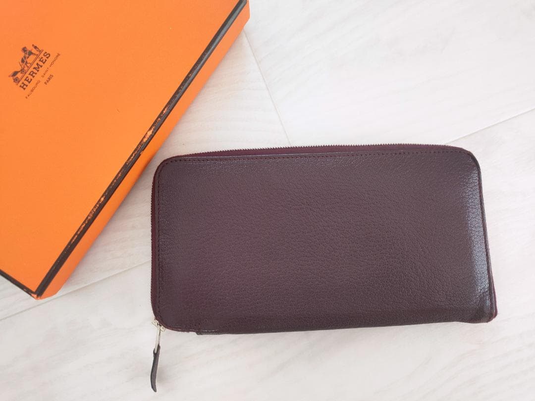 エルメスHermes　アザップ　オールレザー　クラッシック　紫　シェーブル　箱付