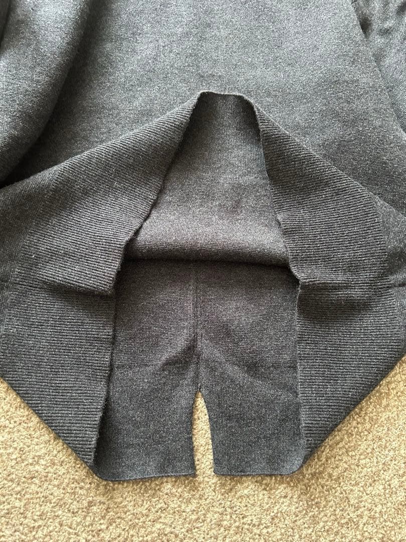 6（ROKU）　コットンウールミラノリブ タートルネック ニット　ダークグレー