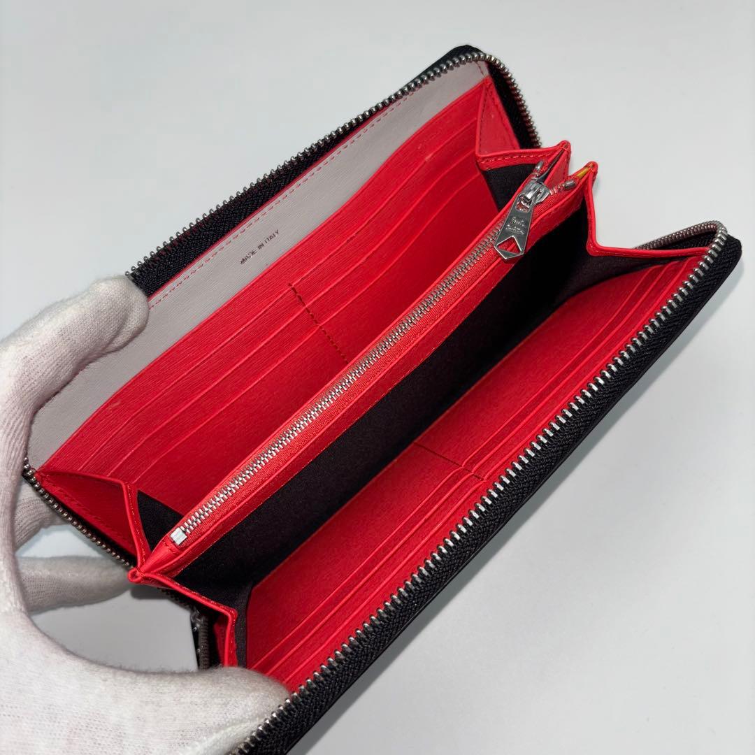 ✨極美品✨　PaulSmith ラウンドファスナー　マルチストライプ　銀ロゴ　黒