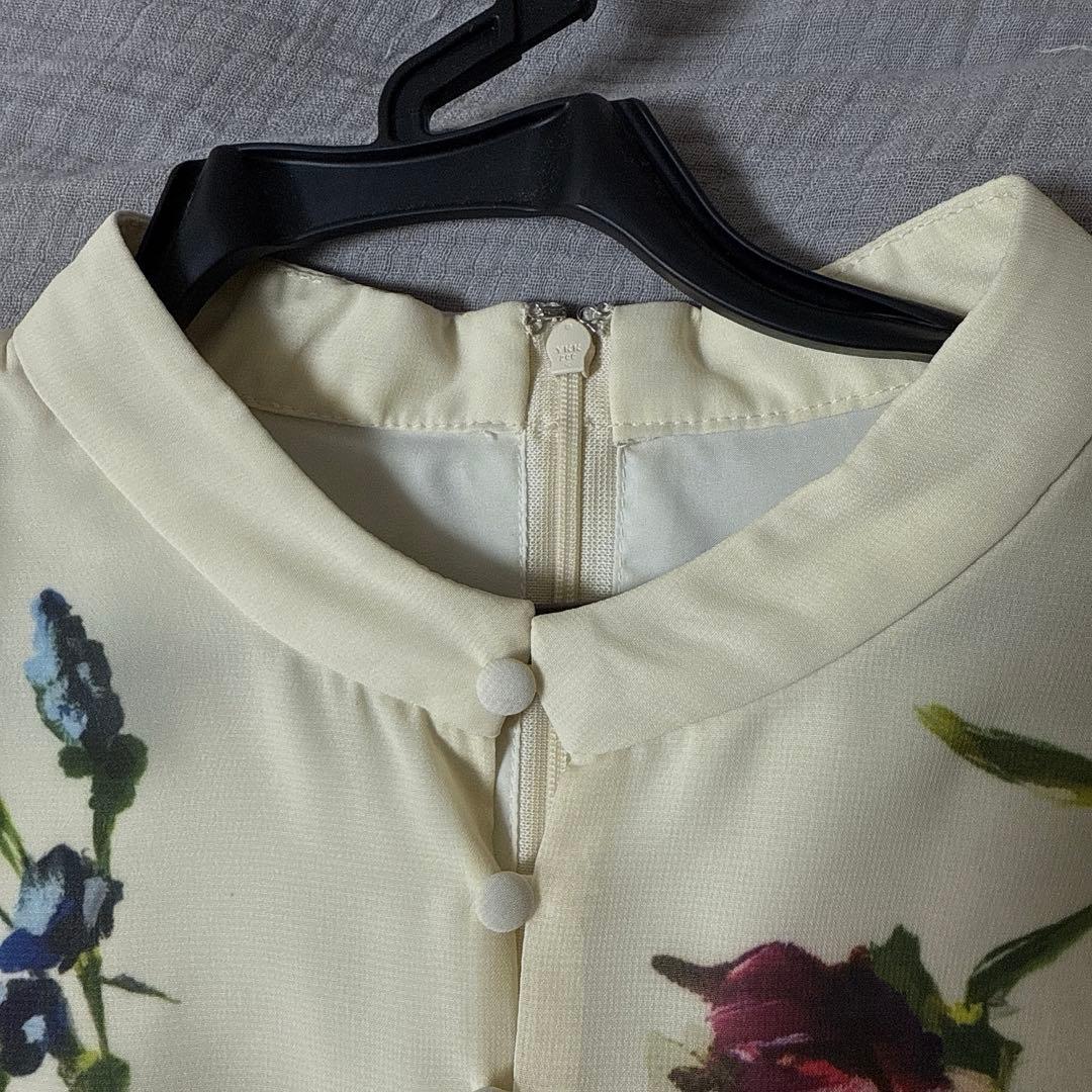 nn様AMERI 花柄プリント ロングスリーブワンピース