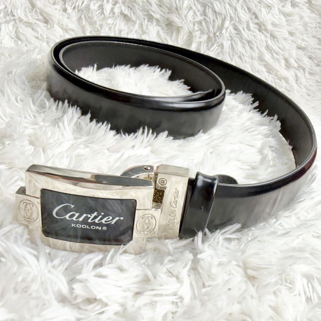 【美品】Cartier マストドゥカルティエ ベルト レザー プレート