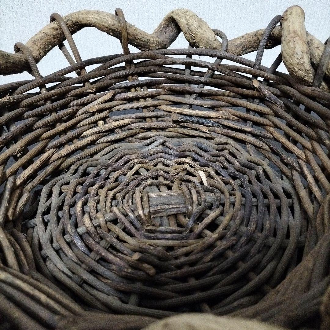 つるかご　工芸品　ヴィンテージ　黒葛　くろかずら