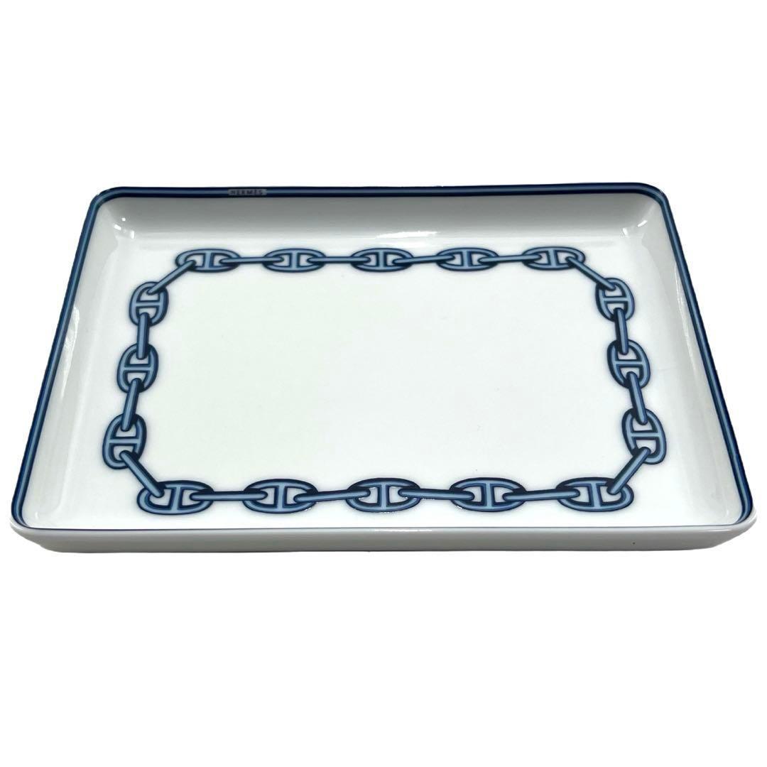 箱付 HERMES エルメス シェーヌダンクル スクエア ミニ プレート