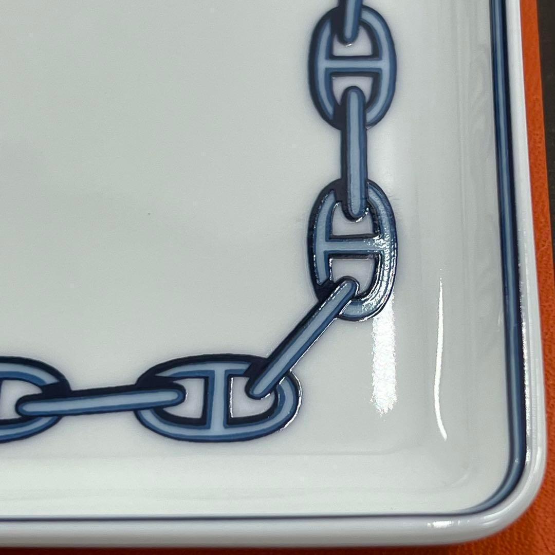 箱付 HERMES エルメス シェーヌダンクル スクエア ミニ プレート