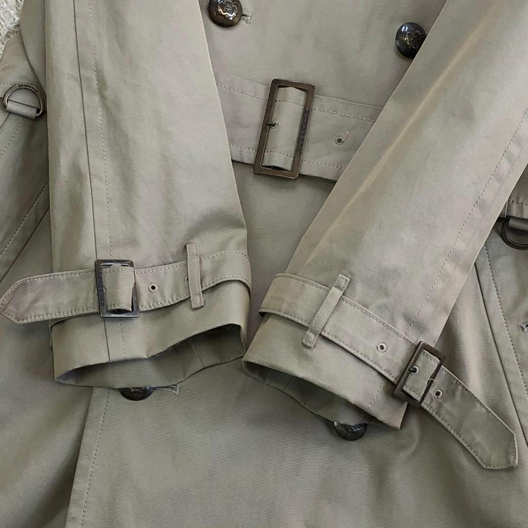 バーバリーロンドン トレンチコート ダブル ノバチェック メタルボタン M