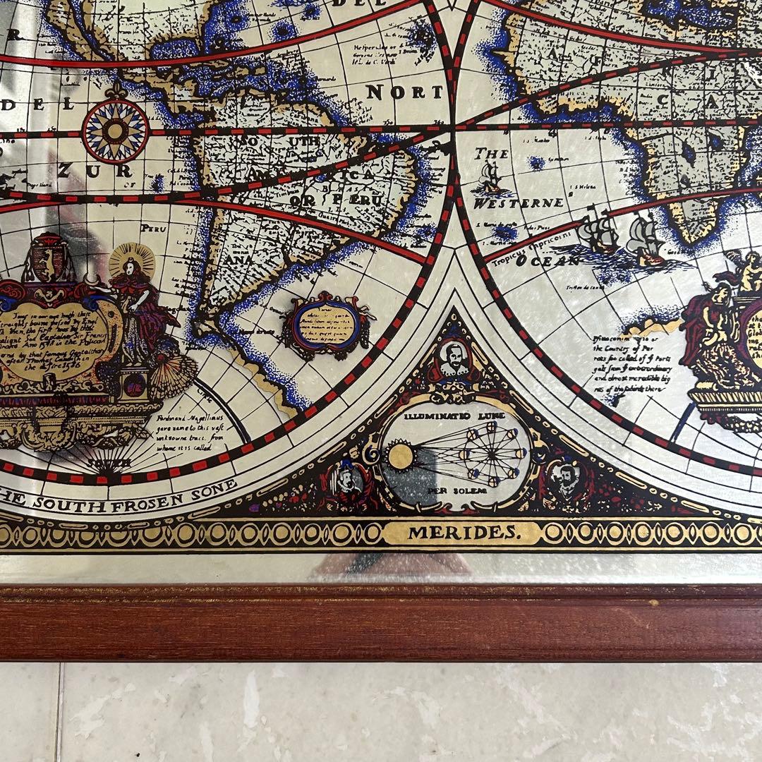 英国製 ビンテージ MERIDES パブミラー 鏡 レトロ　アンティーク