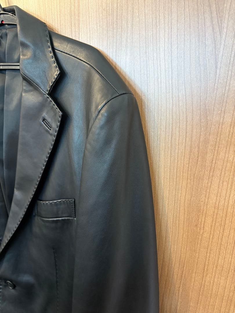 J.PRESS ジェイプレス ラムレザーテーラードジャケット 黒 Ｌサイズ