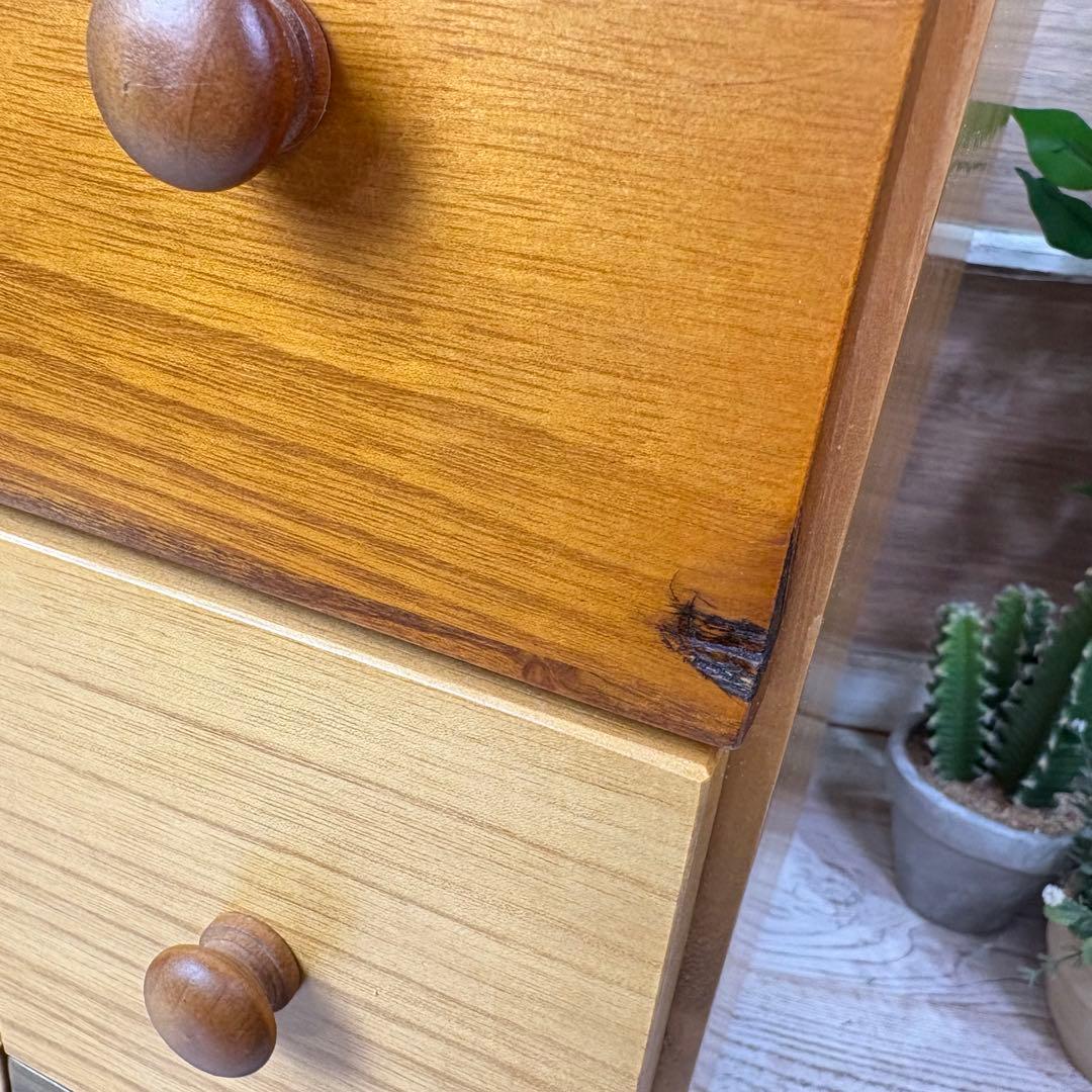 訳あり品【140】ナチュラルウッド多引き出し収納チェストインテリア木製タンス桐材